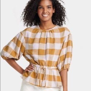 Who What Wear Gingham Top